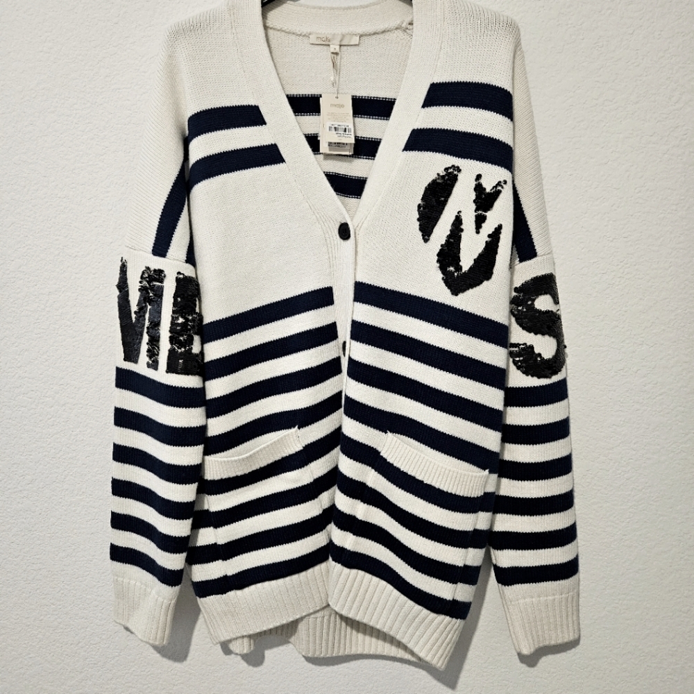 Maje Striped Cardigan Size 3 NWT